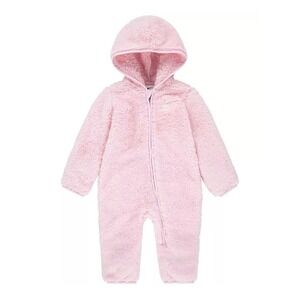 Infant Pink Sherpa Nike Hooded Coverall Size 6 Months NEW